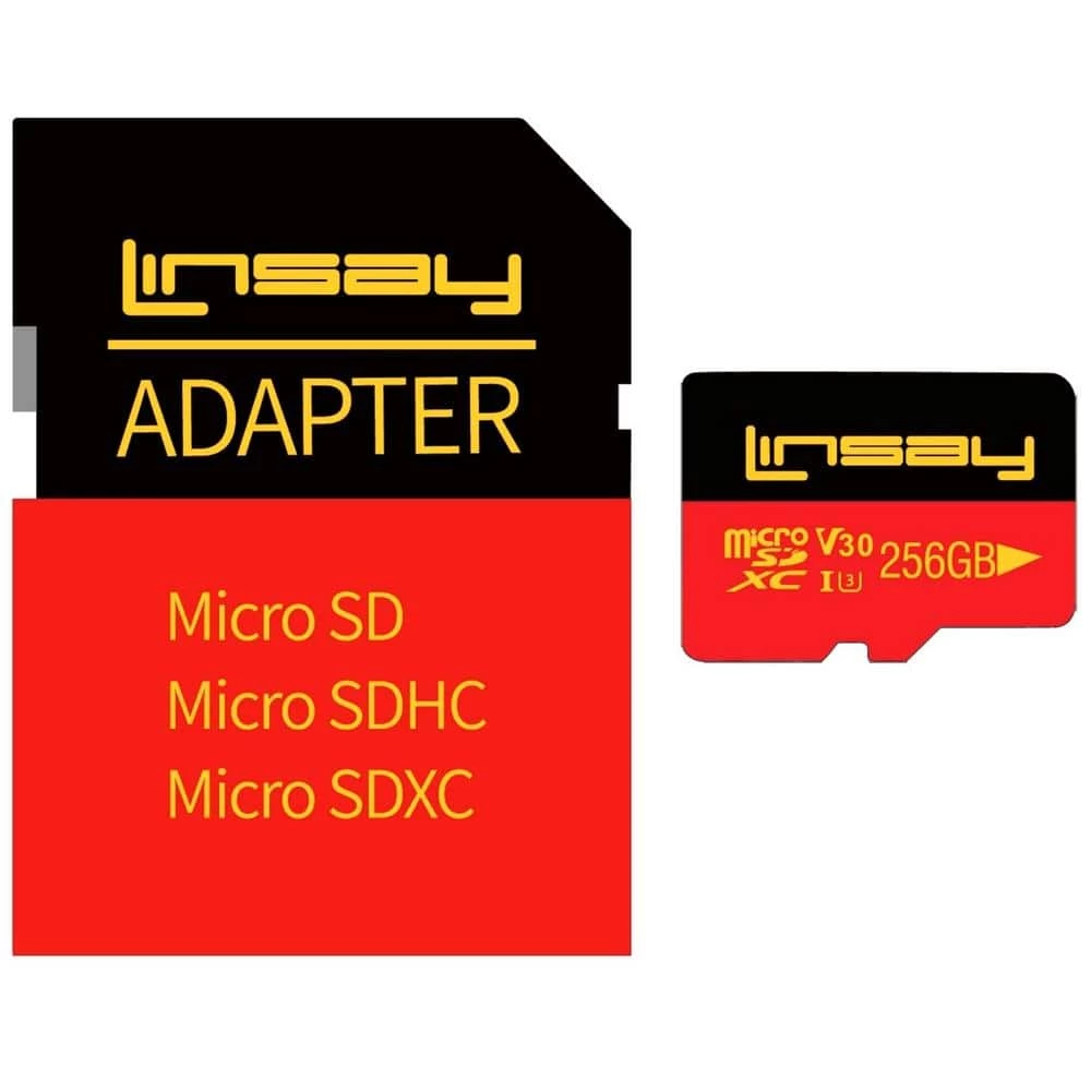 High Speed Micro SD Card 256GB V30 4K ULTRA HD by LINSAY 3 High Speed Micro SD Card 256GB V30 4K ULTRA HD by LINSAY