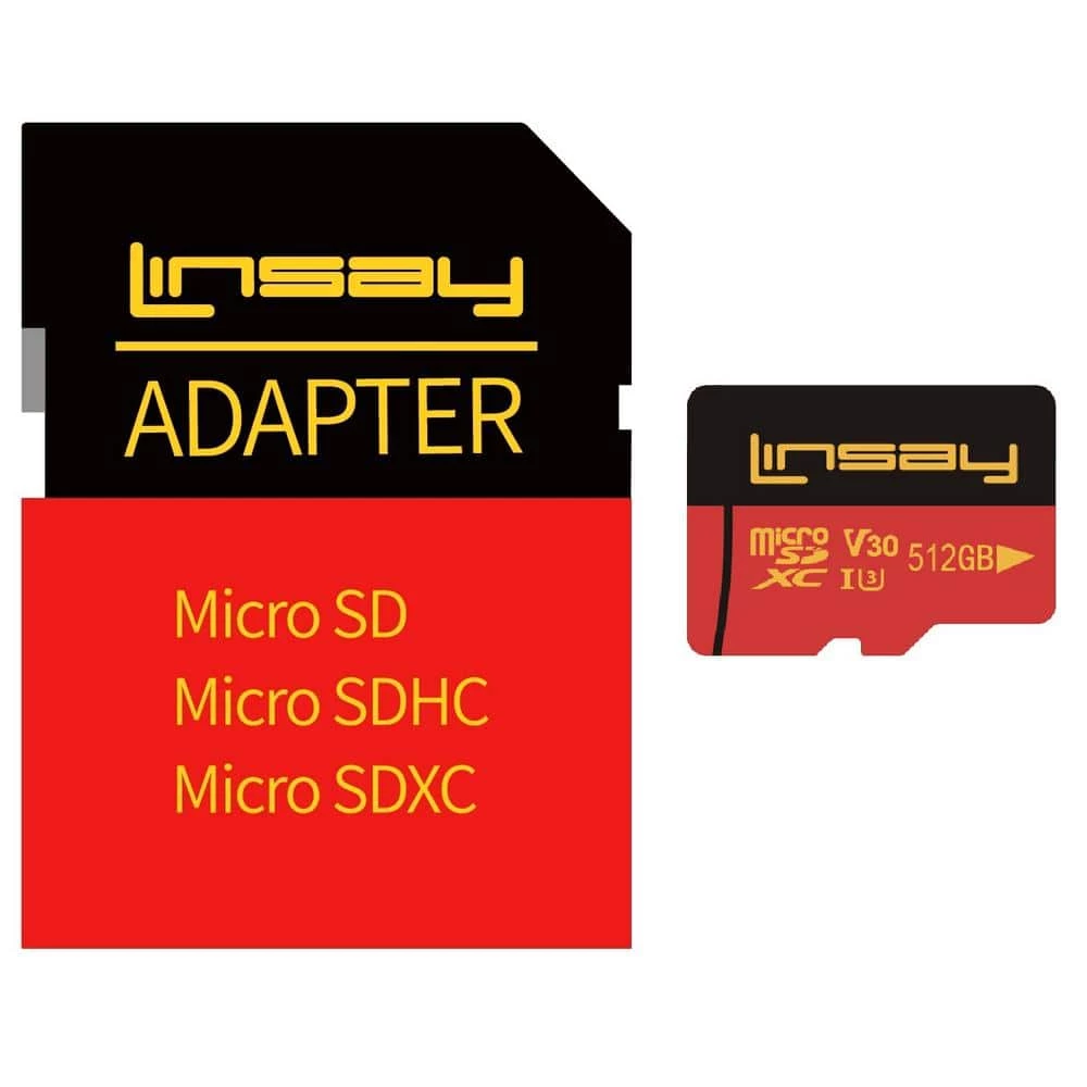 High Speed Micro SD Card 512GB V30 4K ULTRA HD by LINSAY 3 High Speed Micro SD Card 512GB V30 4K ULTRA HD by LINSAY