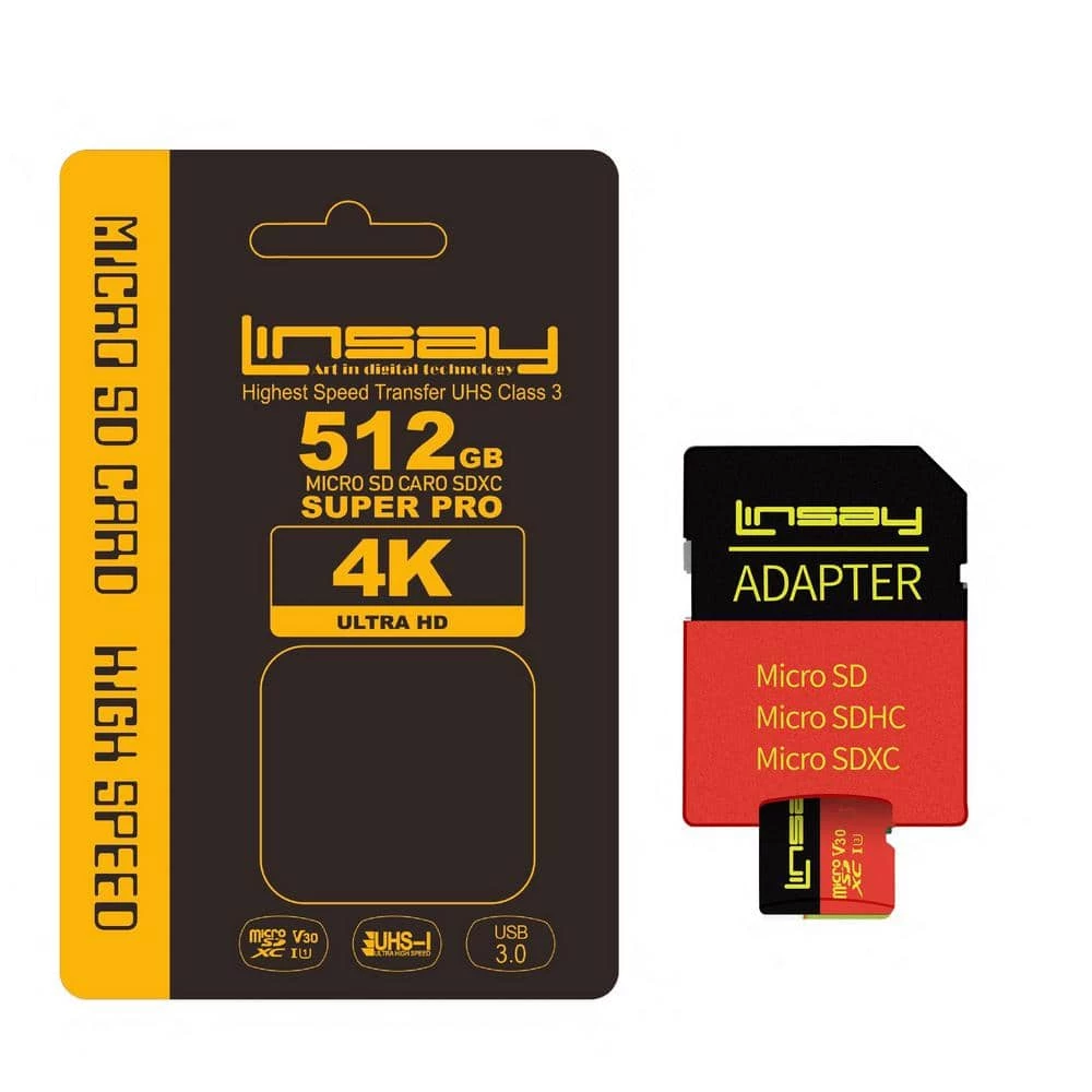 High Speed Micro SD Card 512GB V30 4K ULTRA HD by LINSAY 4 High Speed Micro SD Card 512GB V30 4K ULTRA HD by LINSAY - Image 2