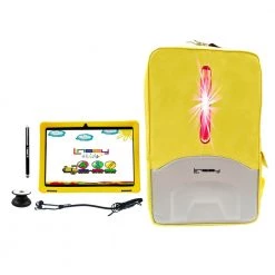 10.1 in. 1280x800 IPS 32GB Android 12 Tablet Bundle with Yellow Kids Defender Case and LED Back Pack by LINSAY