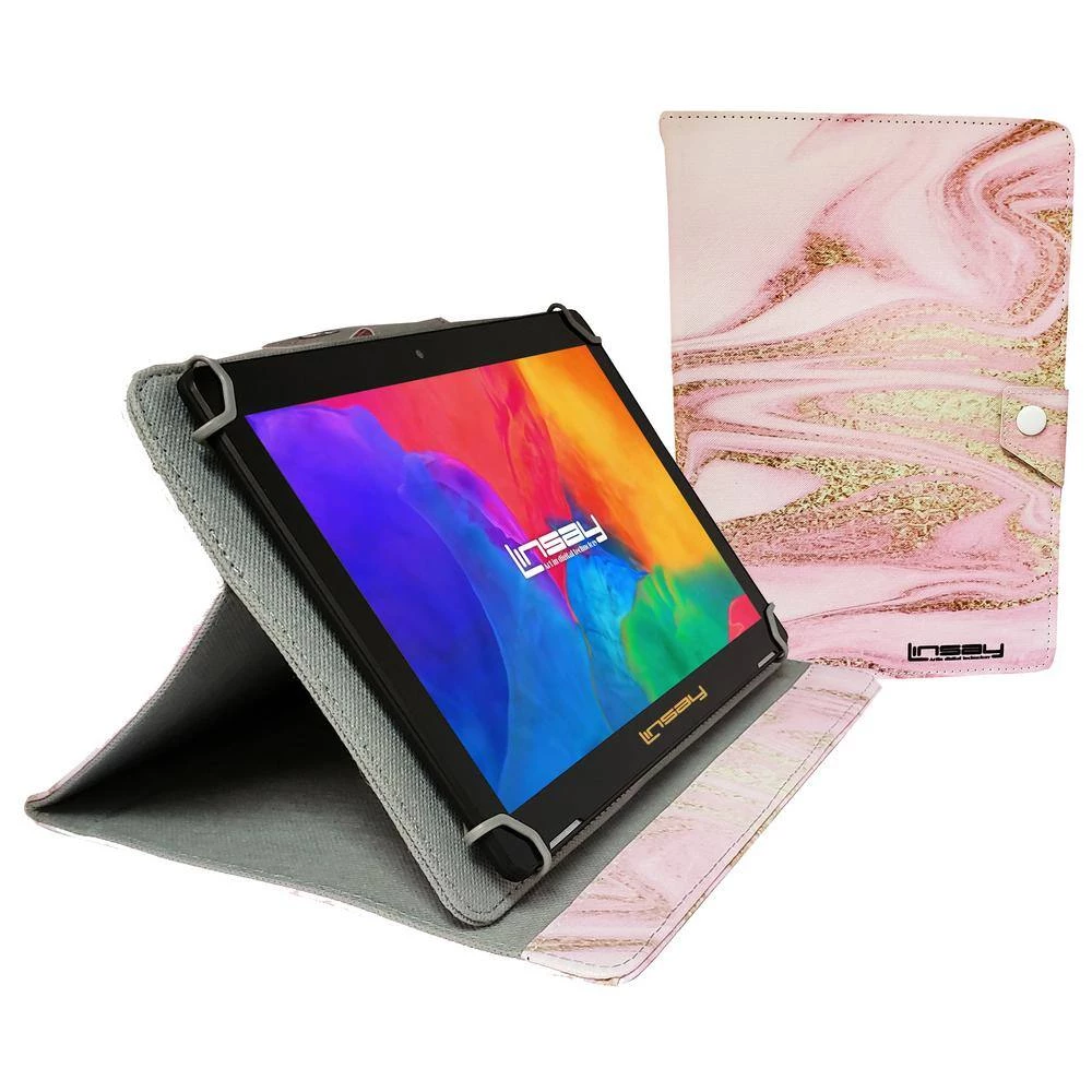 10.1 in. 1280x800 IPS 2GB RAM 32GB Storage Android 12 Tablet with Pink Glaze Marble Leather Case by LINSAY 4 10.1 in. 1280x800 IPS 2GB RAM 32GB Storage Android 12 Tablet with Pink Glaze Marble Leather Case by LINSAY - Image 2