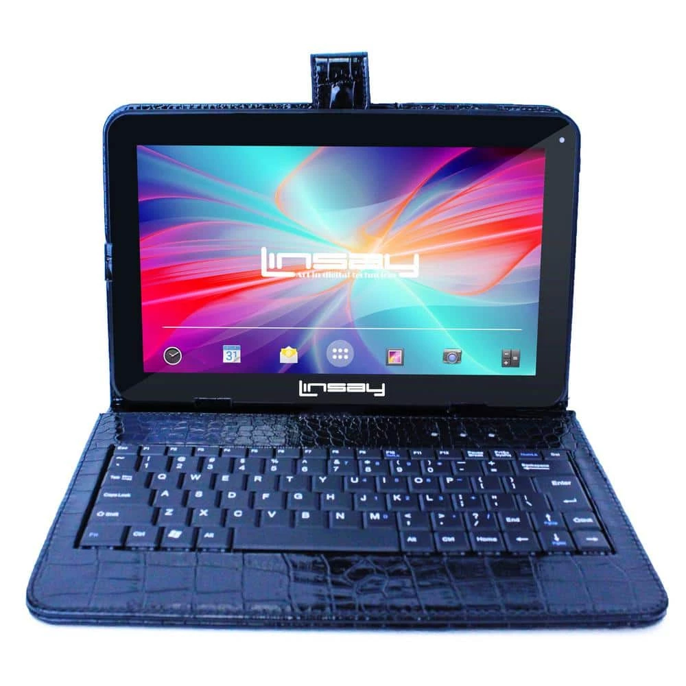 10.1 in. 2GB RAM 32GB Android 12 Quad Core Tablet with Black Crocodile Keyboard by LINSAY 3 10.1 in. 2GB RAM 32GB Android 12 Quad Core Tablet with Black Crocodile Keyboard by LINSAY