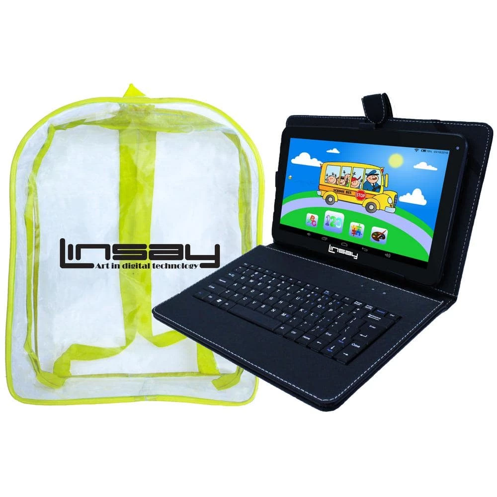 10.1 in. 2GB RAM 32GB Android 12 Quad Core Tablet with Black Keyboard and Backpack by LINSAY 3 10.1 in. 2GB RAM 32GB Android 12 Quad Core Tablet with Black Keyboard and Backpack by LINSAY