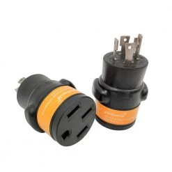 Generator 30 Amp to RV 50 Amp Power Adapter NEMA L14-30P to 14-50R 4-Prong Locking Plug to Camper 4-Prong Outlet Black by parkworld -Cheap parkworld Store black parkworld plug adapters 691944 44 1000