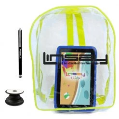 7 in. 2GB RAM 32GB Storage Android 12 Tablet with Blue Kids Defender Case, Backpack, Holder and Pen by LINSAY