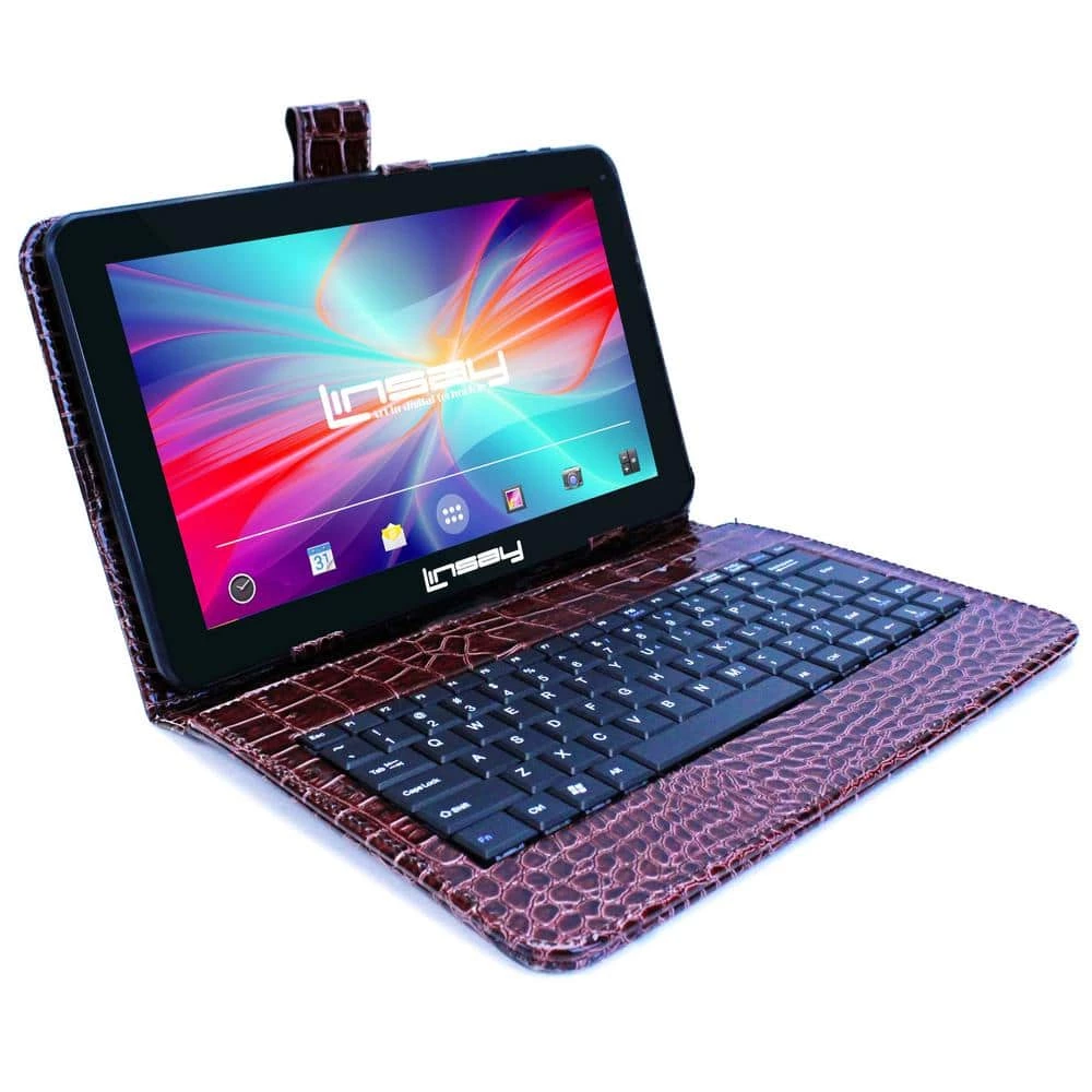 10.1 in. 2GB RAM 32GB Android 12 Quad Core Tablet with Brown Crocodile Keyboard by LINSAY 4 10.1 in. 2GB RAM 32GB Android 12 Quad Core Tablet with Brown Crocodile Keyboard by LINSAY - Image 2