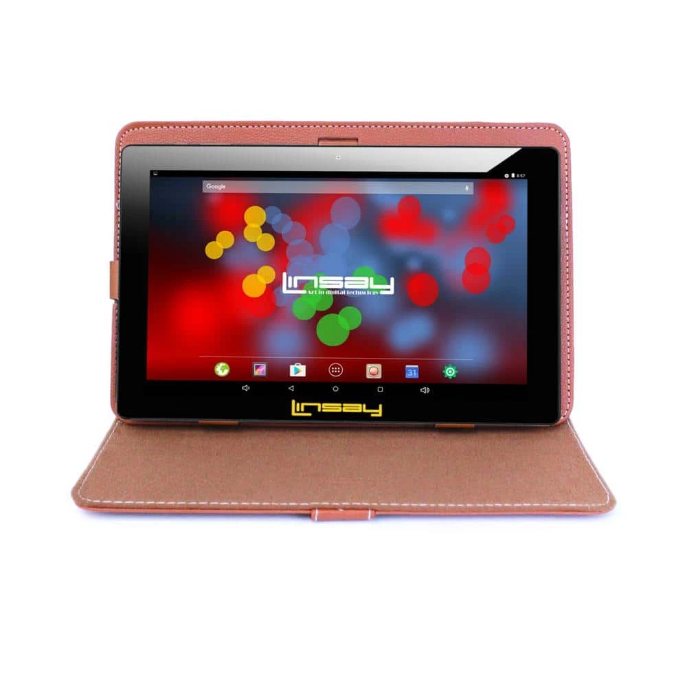 10.1 in. 1280x800 IPS 2GB RAM 32GB Android 12 Tablet with Brown Case by LINSAY 3 10.1 in. 1280x800 IPS 2GB RAM 32GB Android 12 Tablet with Brown Case by LINSAY