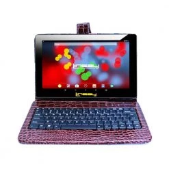 10.1 in. 1280x800 IPS 2GB RAM 32GB Android 12 Tablet with Brown Crocodile Keyboard by LINSAY
