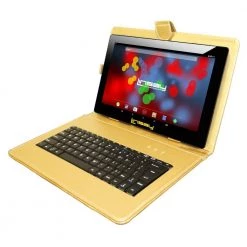 10.1 in. 1280x800 IPS 2GB RAM 32GB Android 12 Tablet with Golden Keyboard by LINSAY -Cheap parkworld Store gold linsay tablets accessories f10xipsbdg 4f 1000