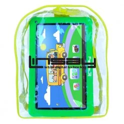 10.1 in. 2GB RAM 32GB Android 12 Quad Core Tablet with Green Kids Defender Case and Backpack by LINSAY