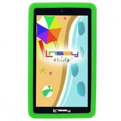 7 in. 2GB RAM 32GB Android 12 Quad Core Tablet with Green Kids Defender Case by LINSAY