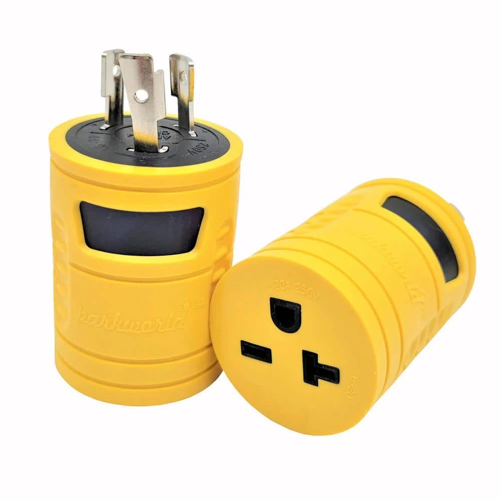 20 Amp Locking 3-Prong L6-20P Plug to 20 Amp T-Blade 6-20R/6-15R Outlet Splitter Adapter(L6-20P to 6-20R/6-15R) by parkworld 3 20 Amp Locking 3-Prong L6-20P Plug to 20 Amp T-Blade 6-20R/6-15R Outlet Splitter Adapter(L6-20P to 6-20R/6-15R) by parkworld