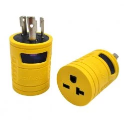 30 Amp 3-Prong Locking NEMA L6-30P Plug to 20 Amp T-Blade 6-20R/6-15R Outlet Splitter Adapter(L6-30P to 6-20R/6-15R) by parkworld