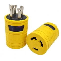 Generator 30 Amp 4-Prong Locking NEMA L14-30P Plug to 30 Amp 3-Prong L6-30R Outlet Splitter Adapter(L14-30P to L6-30R) by parkworld