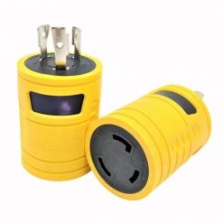 Generator 20 Amp 3-Prong Locking L5-20P Plut to 30 Amp Locking L5-30R Outlet Splitter Adapter(L5-20P to L5-30R) by parkworld