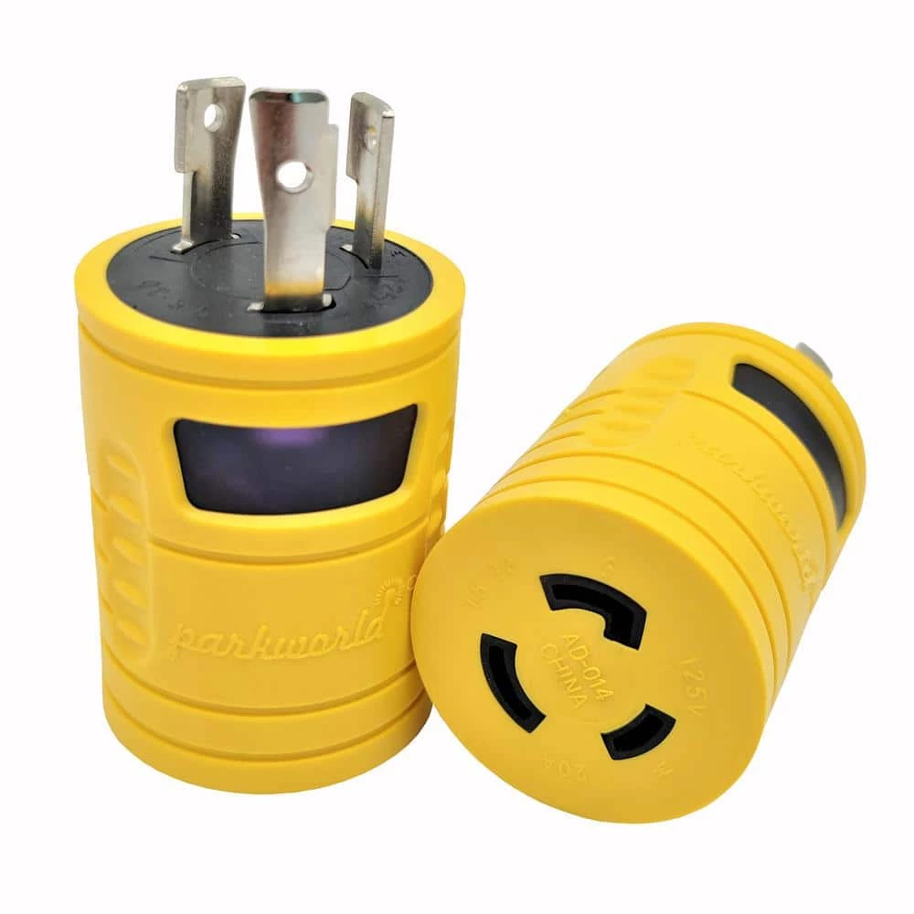 Generator 30 Amp 3-Prong Locking NEMA L5-30P Plug to 20 Amp Locking L5-20R Outlet Splitter Adapter(L5-30P to L5-20R) by parkworld 3 Generator 30 Amp 3-Prong Locking NEMA L5-30P Plug to 20 Amp Locking L5-20R Outlet Splitter Adapter(L5-30P to L5-20R) by parkworld