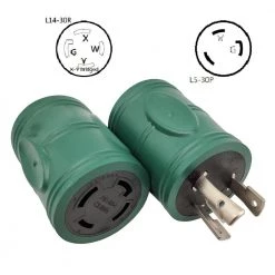 Generator 30 Amp 3-Prong Locking L5-30P Plug to 30 Amp 4-Prong L14-30R Outlet Splitter Adapter(2 Hots Bridged) by parkworld 11 Generator 30 Amp 3-Prong Locking L5-30P Plug to 30 Amp 4-Prong L14-30R Outlet Splitter Adapter(2 Hots Bridged) by parkworld -Cheap parkworld Store green parkworld plug adapters 884968 44 1000