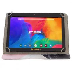 10.1 in. 1280x800 IPS 2GB RAM 32GB Android 12 Tablet with Black White Pink Shape Marble Case by LINSAY