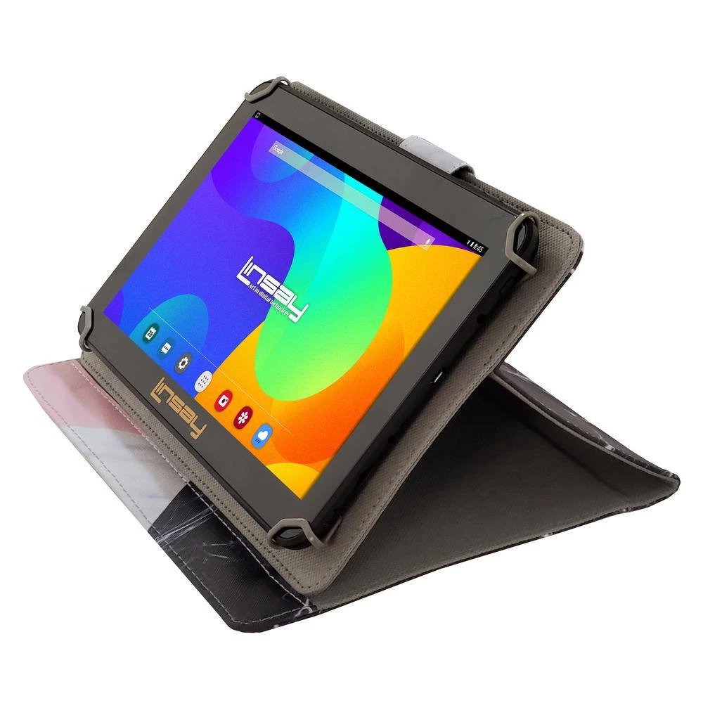 10.1 in. 2GB RAM 32GB Android 12 Quad Core Tablet with Black White Pink Shape Marble Case by LINSAY 5 10.1 in. 2GB RAM 32GB Android 12 Quad Core Tablet with Black White Pink Shape Marble Case by LINSAY - Image 3