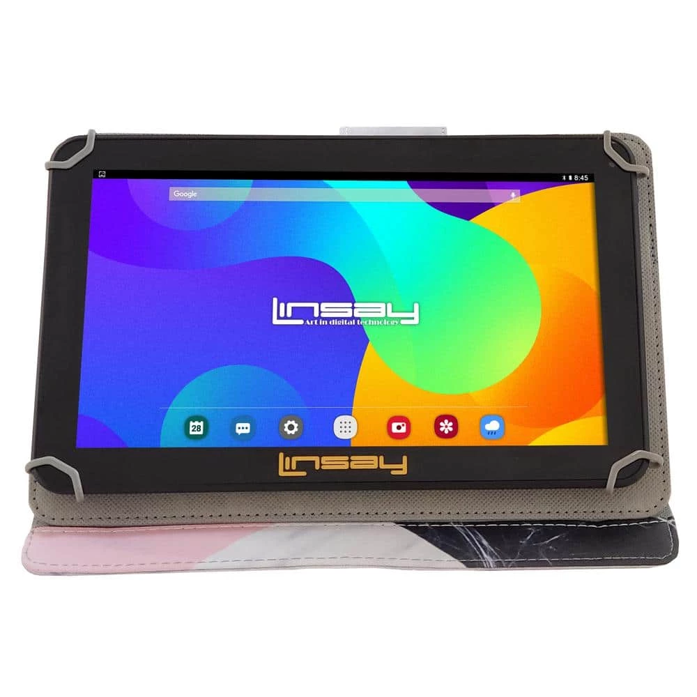 10.1 in. 2GB RAM 32GB Android 12 Quad Core Tablet with Black White Pink Shape Marble Case by LINSAY 3 10.1 in. 2GB RAM 32GB Android 12 Quad Core Tablet with Black White Pink Shape Marble Case by LINSAY