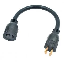 1.5 ft. 10/3 3-Wire 20 Amp 125/250-Volt 4-Prong Locking NEMA L14-20P to 30 Amp 3-Prong L6-30R Receptacle Adapter Cord by parkworld