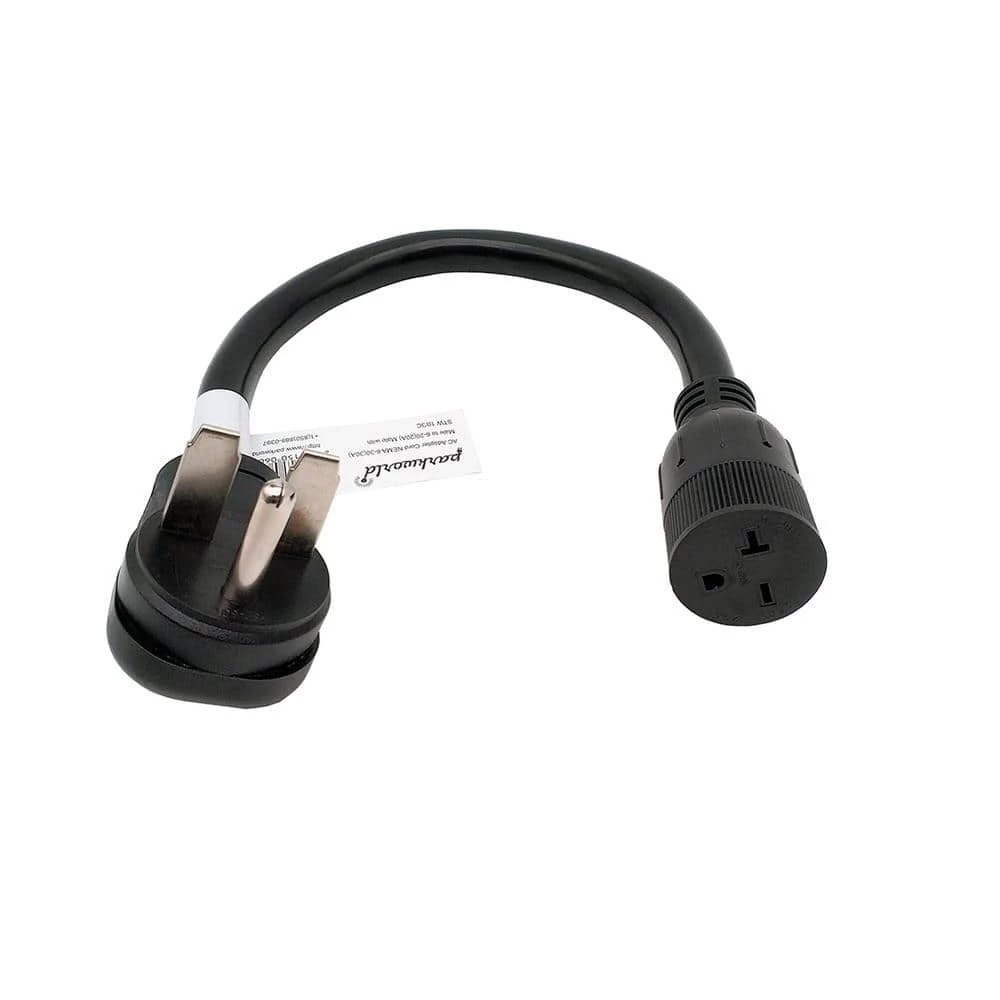 1.5 ft. 10/3 3-Wire 30 Amp 250-Volt HVAC 3-Prong Plug NEMA 6-30P to 20 Amp 6-20R/6-15R T-Blade Female Adapter Cord by parkworld 3 1.5 ft. 10/3 3-Wire 30 Amp 250-Volt HVAC 3-Prong Plug NEMA 6-30P to 20 Amp 6-20R/6-15R T-Blade Female Adapter Cord by parkworld