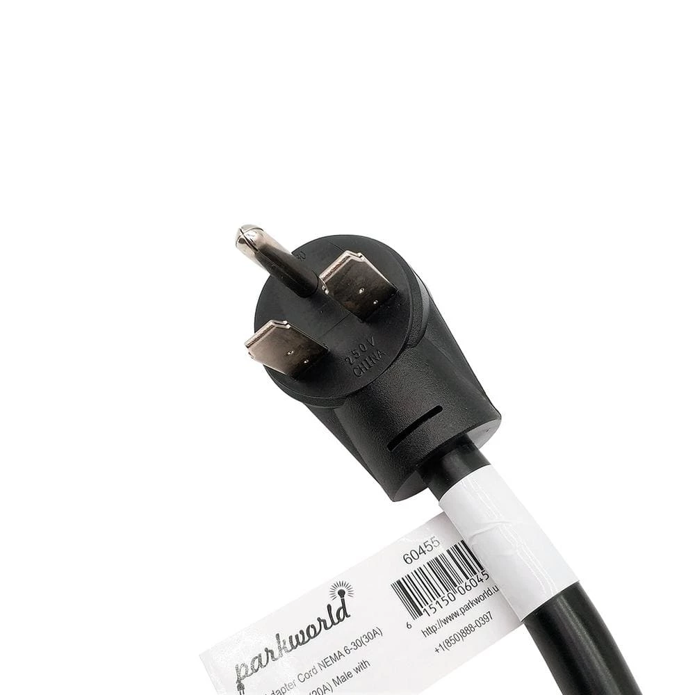1.5 ft. 10/3 3-Wire 30 Amp 250-Volt HVAC 3-Prong Plug NEMA 6-30P to 20 Amp 6-20R/6-15R T-Blade Female Adapter Cord by parkworld 4 1.5 ft. 10/3 3-Wire 30 Amp 250-Volt HVAC 3-Prong Plug NEMA 6-30P to 20 Amp 6-20R/6-15R T-Blade Female Adapter Cord by parkworld - Image 2