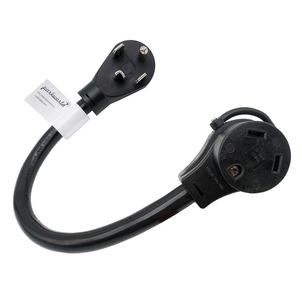 1.5 ft. 10/3 3-Wire 30 Amp 125-Volt NEMA 14-30P to TT-30R Adapter Cord by parkworld 3 1.5 ft. 10/3 3-Wire 30 Amp 125-Volt NEMA 14-30P to TT-30R Adapter Cord by parkworld