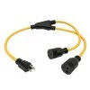 3 ft. 12/3 3-Wire NEMA 6-20 Splitter NEMA 6-20P to (2) 6-20R T-Blade for 6-15R Receptacle Y Adapter Cord by parkworld