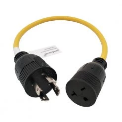2 ft. 12/3 3-Wire 20 Amp 250-Volt NEMA L14-30P to 6-20R(T-Blade 6-15R) Adapter Cord by parkworld