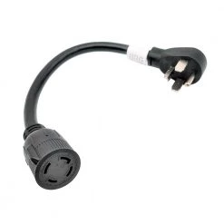 1.5 ft. 10/4 4-Wire 30 Amp 125/250-Volt 4-Prong Dryer 14-30P Plug to L14-30R Receptacle Adapter Cord(14-30P to L14-30R) by parkworld