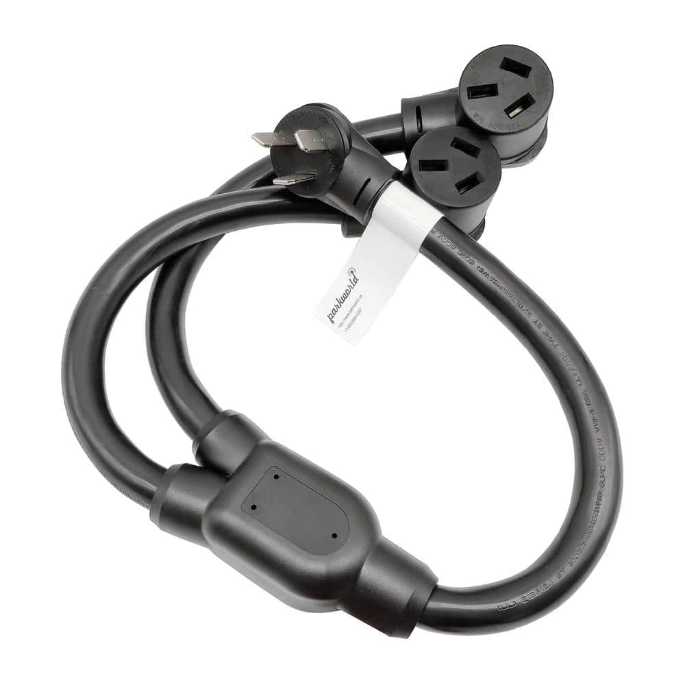 3 ft. 6/3 STW 3-Wire 50 Amp Y Adapter Cord NEMA 10-50P Plug to (2) 10-50R Receptacle Splitter Cord by parkworld 3 3 ft. 6/3 STW 3-Wire 50 Amp Y Adapter Cord NEMA 10-50P Plug to (2) 10-50R Receptacle Splitter Cord by parkworld