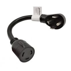 1 ft. 10/3 3-Wire Dryer 30 Amp 125/250-Volt 4-Prong NEMA 14-30P Plug to 30 Amp 3-Prong L5-30R Receptacle Adapter Cord by parkworld