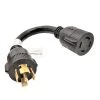 1 ft. 10/4 4-Wire 30 Amp 208-Volt 5-Prong Locking NEMA L21-30P Plug to 4-Prong Locking L14-30R Receptacle Adapter Cord by parkworld