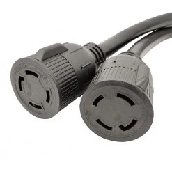 1.5 ft. 10/4 4-Wire 30 Amp 125/250-Volt NEMA 14-50P to 2x L14-30R Multi-Outlets V-Splitter Power Cord by parkworld -Cheap parkworld Store parkworld appliance extension cords 61490 4f 1000