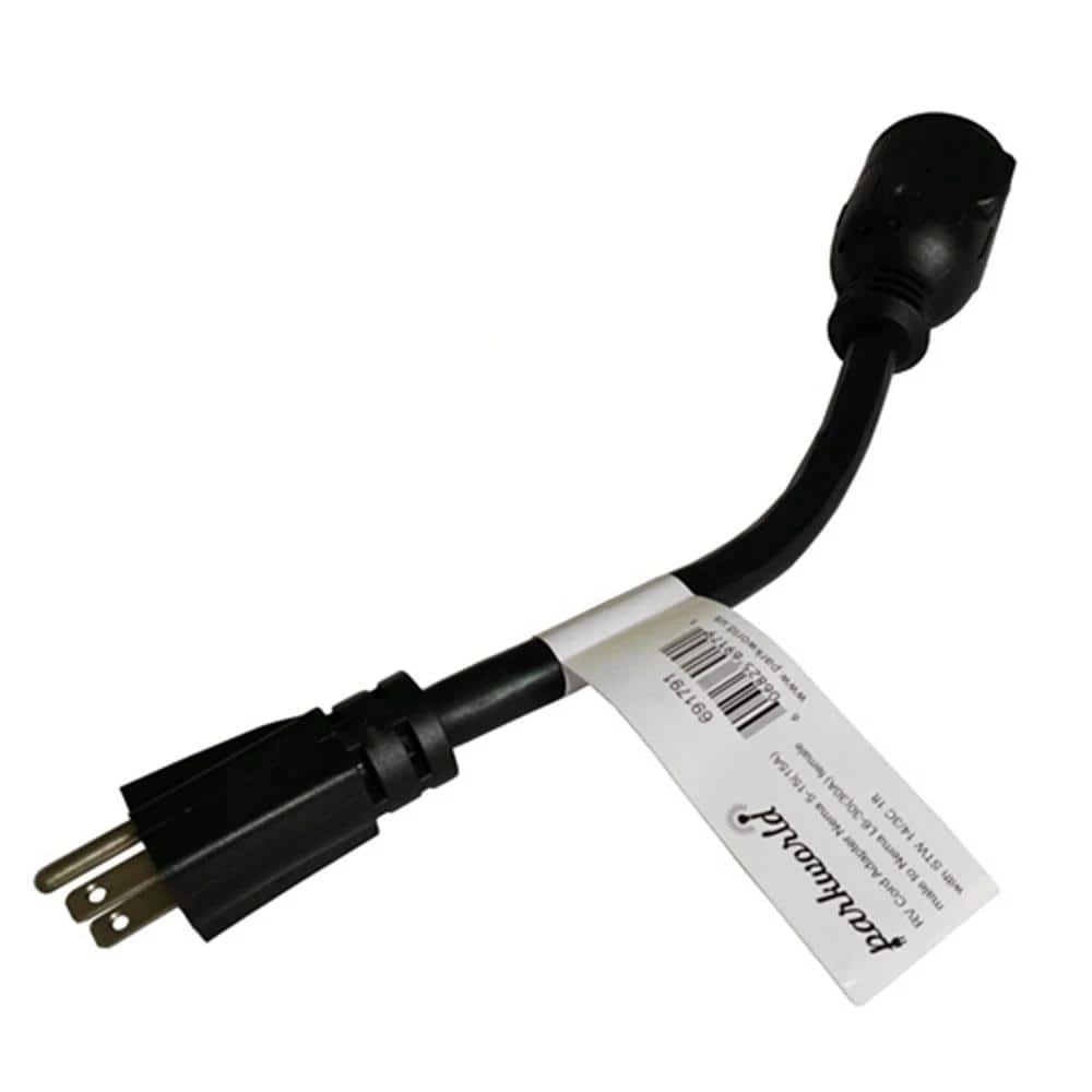 1 ft. 10/3 STW 3-Wire Household Regular 15 Amp 5-15P Plug to 30 AMP L6-30R Receptacle Adapter Cord by parkworld 3 1 ft. 10/3 STW 3-Wire Household Regular 15 Amp 5-15P Plug to 30 AMP L6-30R Receptacle Adapter Cord by parkworld