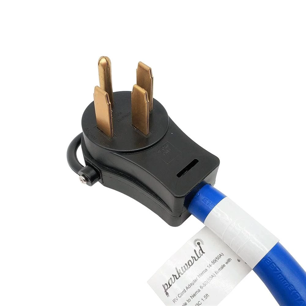 1.5 ft. 8/3 3-Wire RV/Generator/Range 50 Amp 4-Prong NEMA 14-50P Plug to 50 Amp Welder 3-Prong 6-50R Female Adapter Cord by parkworld 4 1.5 ft. 8/3 3-Wire RV/Generator/Range 50 Amp 4-Prong NEMA 14-50P Plug to 50 Amp Welder 3-Prong 6-50R Female Adapter Cord by parkworld - Image 2