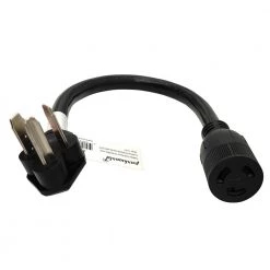 1.5 ft. 10/3 3-Wire 30 Amp Dryer 3-Prong NEMA 10-30P Plug to Generator 3-Prong Locking L6-20R Adapter Cord by parkworld