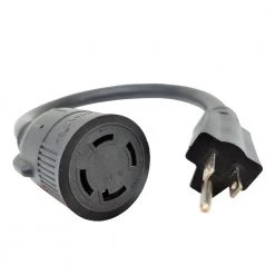 1.5 ft. 10/3 3-Wire Household 15 Amp 125-Volt NEMA 5-15P Plug to Generator 3-Prong Locking L14-30R Adapter Cord by parkworld