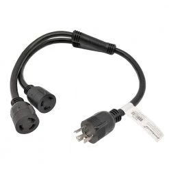 3 ft. 10/3 STW 3-Wire 30 Amp NEMA L6-30 Y Splitter Cord NEMA L6-30P to (2) L6-30R Receptacle Y Adapter Cord by parkworld