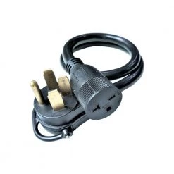 3 ft. 10/3 3-Wire 50 Amp RV/Generator 4-Prong Plug NEMA 14-50P to 20 Amp 3-Prong 6-20R(T-Blade 6-15R) Adapter Cord by parkworld