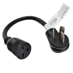 1.5 ft. 10/3 3-Wire 50 Amp 3-Prong NEMA 10-50P Plug to 20 Amp T-Blade Female Outlet 6-20R/6-15R Range Adapter Cord by parkworld