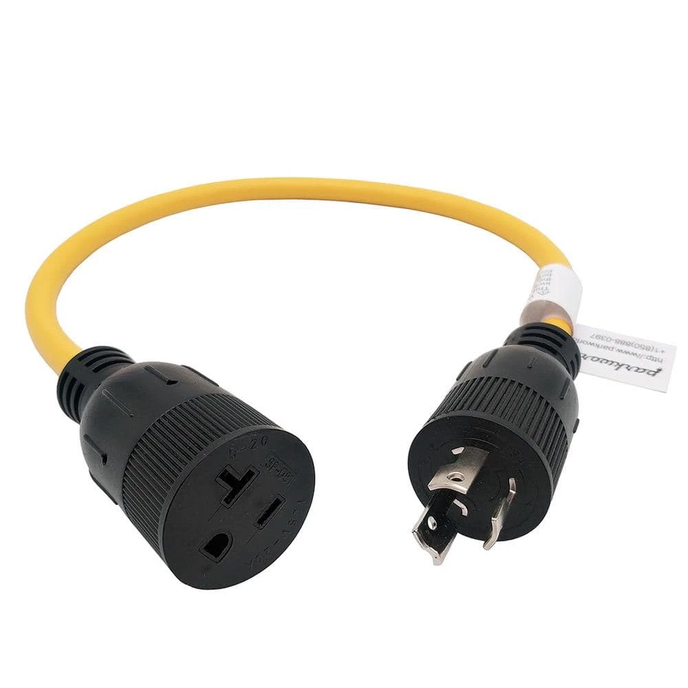2 ft. 12/3 3-Wire 15 Amp 250-Volt NEMA L6-15P Plug to 5-20R/15R T-Blade Receptacle (L6-15P to 5-20/15R Adapter Cord) by parkworld 3 2 ft. 12/3 3-Wire 15 Amp 250-Volt NEMA L6-15P Plug to 5-20R/15R T-Blade Receptacle (L6-15P to 5-20/15R Adapter Cord) by parkworld