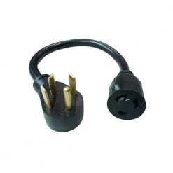 1.5 ft. 10/3 3-Wire 30 Amp Dryer 4-Prong Plug NEMA 14-30P to 30 Amp 250-Volt Locking L6-30R Receptacle Adapter Cord by parkworld