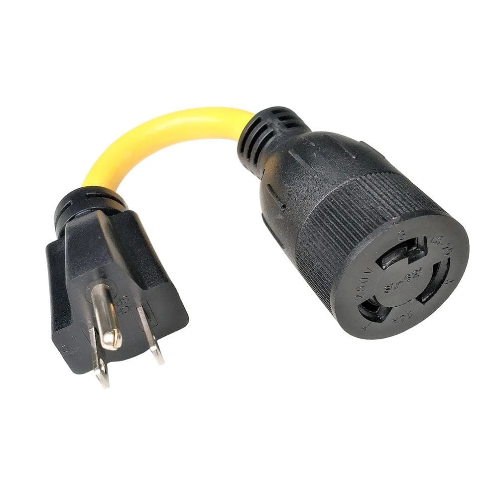 8 in. 12/3 3-Wire Household 15 Amp 125-Volt NEMA 5-15P to 20Amp Locking L6-20R Receptacle Adapter Cord by parkworld 3 8 in. 12/3 3-Wire Household 15 Amp 125-Volt NEMA 5-15P to 20Amp Locking L6-20R Receptacle Adapter Cord by parkworld