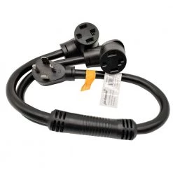 3 ft. 10/4 4-Wire Dryer 30 Amp 4-Prong Y Adapter Cord NEMA 14-30P Plug to (2) 14-30R Receptacle by parkworld
