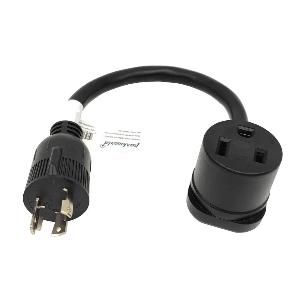 1.5 ft. 10/3 STW 3-Wire NEMA L6-30P Plug to Welder 6-50R Receptacle Adapter Cord by parkworld 3 1.5 ft. 10/3 STW 3-Wire NEMA L6-30P Plug to Welder 6-50R Receptacle Adapter Cord by parkworld