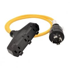 4 ft. 12/3 3-Wire 30 Amp 125-Volt Generator 4-Prong Locking NEMA L14-30P to 3x 5-15R Tri-Outlets Adapter Cord by parkworld -Cheap parkworld Store parkworld generator cords 61421 1f 1000