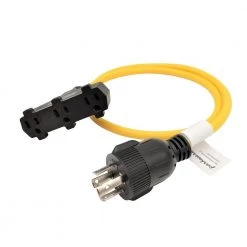 4 ft. 12/3 3-Wire 30 Amp 125-Volt Generator 4-Prong Locking NEMA L14-30P to 3x 5-15R Tri-Outlets Adapter Cord by parkworld