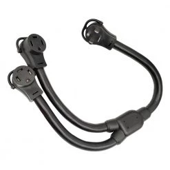 3 ft. 125/250-Volt 50 Amp Generator 4-Prong NEMA 14-60 Splitter NEMA 14-60P Plug to (2)14-60R Receptacle Y Adapter Cord by parkworld